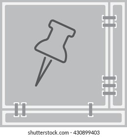 Web line icon. Drawing pin