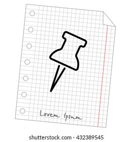 Web line icon. Drawing pin