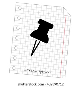 Web line icon. Drawing pin