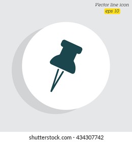 Web line icon. Drawing pin