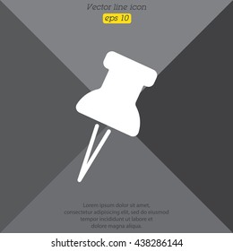 Web line icon. Drawing pin