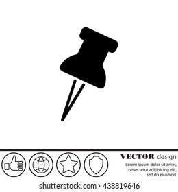 Web line icon. Drawing pin