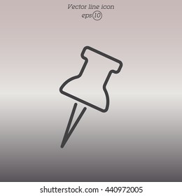 Web line icon. Drawing pin