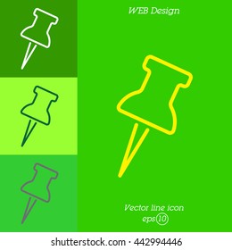Web line icon. Drawing pin