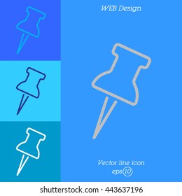 Web line icon. Drawing pin
