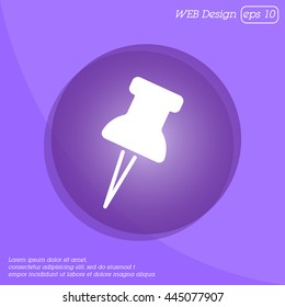 Web line icon. Drawing pin