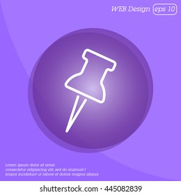 Web line icon. Drawing pin