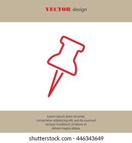 Web line icon. Drawing pin
