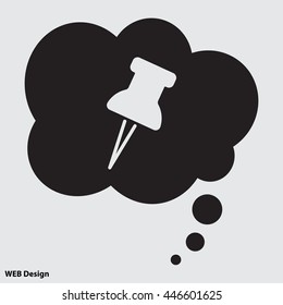 Web line icon. Drawing pin