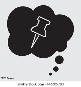 Web line icon. Drawing pin