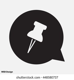 Web line icon. Drawing pin