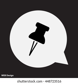 Web line icon. Drawing pin