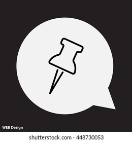 Web line icon. Drawing pin
