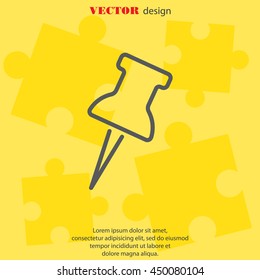Web line icon. Drawing pin