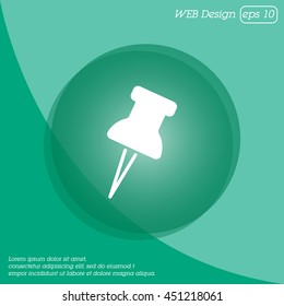 Web line icon. Drawing pin