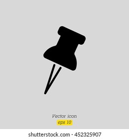 Web line icon. Drawing pin