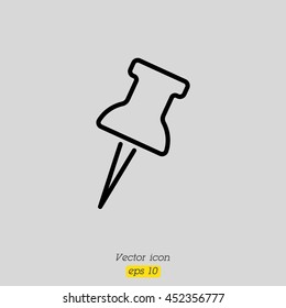 Web line icon. Drawing pin
