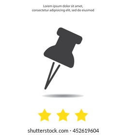 Web line icon. Drawing pin