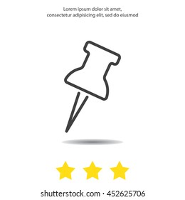 Web line icon. Drawing pin