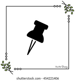 Web line icon. Drawing pin