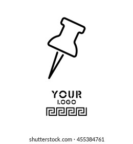 Web line icon. Drawing pin
