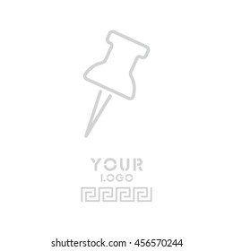 Web line icon. Drawing pin