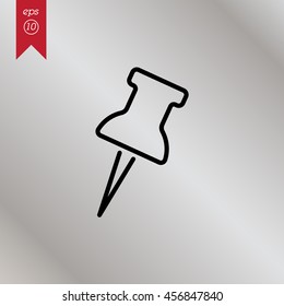Web line icon. Drawing pin