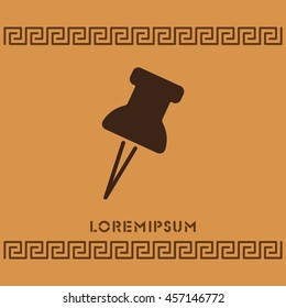 Web line icon. Drawing pin