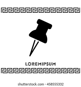 Web line icon. Drawing pin