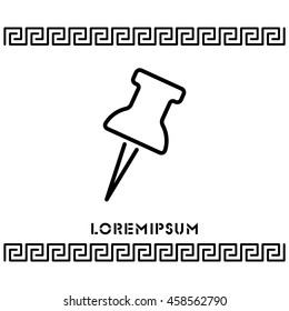 Web line icon. Drawing pin