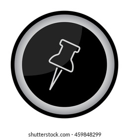 Web line icon. Drawing pin