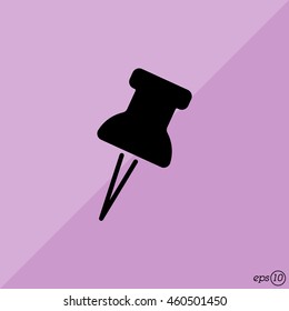 Web line icon. Drawing pin