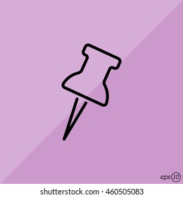 Web line icon. Drawing pin