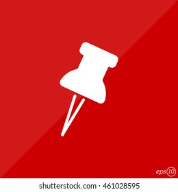 Web line icon. Drawing pin