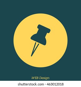 Web line icon. Drawing pin