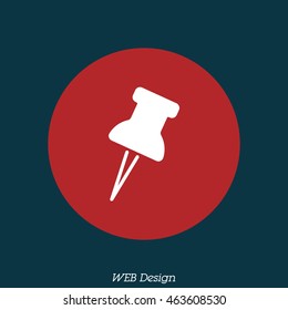 Web line icon. Drawing pin