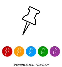 Web line icon. Drawing pin