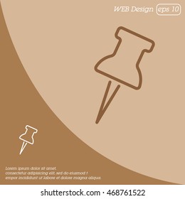Web line icon. Drawing pin