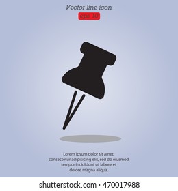 Web line icon. Drawing pin