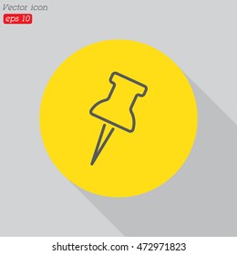 Web line icon. Drawing pin