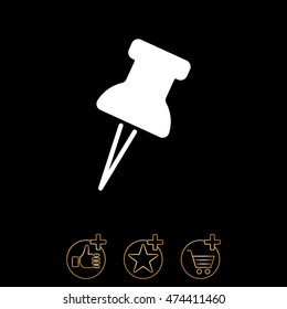 Web line icon. Drawing pin