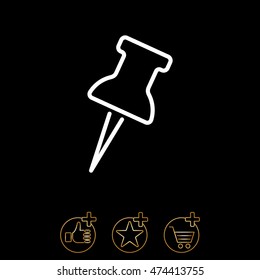 Web line icon. Drawing pin