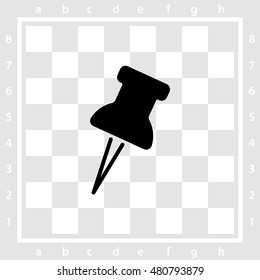 Web line icon. Drawing pin