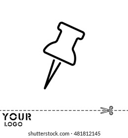 Web line icon. Drawing pin