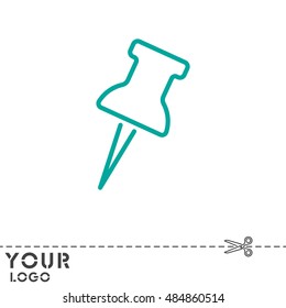 Web line icon. Drawing pin