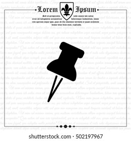 Web line icon. Drawing pin