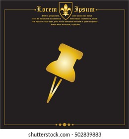 Web line icon. Drawing pin