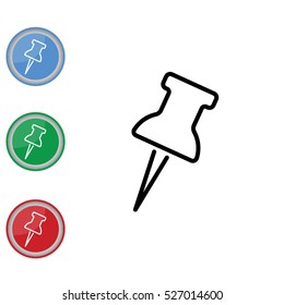 Web line icon. Drawing pin