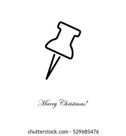 Web line icon. Drawing pin