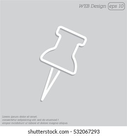 Web line icon. Drawing pin